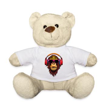 Chilliger Affe mit Kopfhörern und Sonnenbri - Teddy - Weiß - Vorne