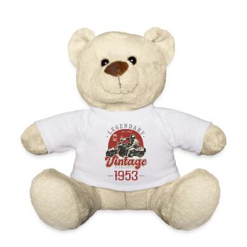 1953 Jubiläum 70 Jahre Vintage Biker Motorrad - Teddy - Weiß - Vorne