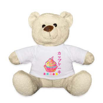 Kawaii Neon Rainbow Japan Cupcake - Teddy - Weiß - Vorne