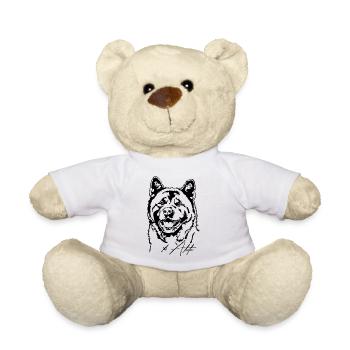 Américain AKITA Chien Portrait Wilsigns - Nounours - blanc - Devant