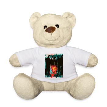 Blossom Fire Silhouette Circle - Teddy Bear - white - Front