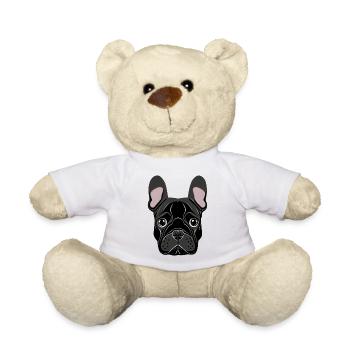 Français Illustration Bulldog - Nounours - blanc - Devant