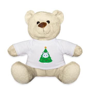 Cat dressed as a Christmas tree - Teddy Bear - white - Front