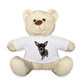 Chihuahua-Illustration auf Textil - Teddy - Weiß - Vorne