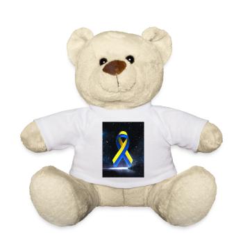 Boucle de paix en Ukraine - Nounours - blanc - Devant