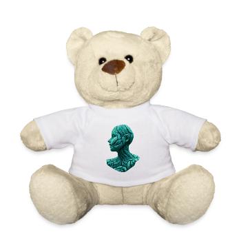 Buste de femme en écorce bleue - Nounours - blanc - Devant