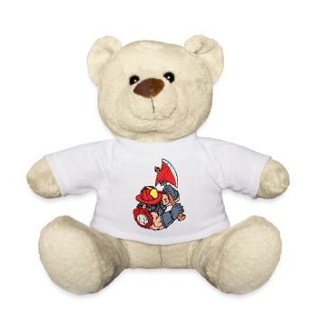 Professional fire brigade fire brigade firefighter helmet rescuer - Teddy Bear - white - Front