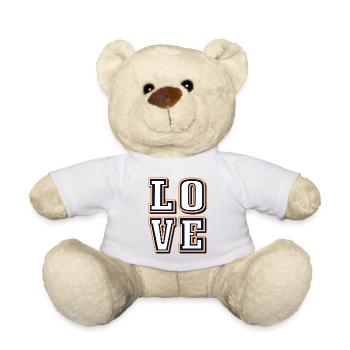 Love, Love, Amore in White -Valentine's Day, Mutertg - Teddy Bear - white - Front