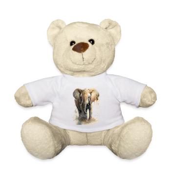 Mignon petit éléphant aquarelle - Nounours - blanc - Devant