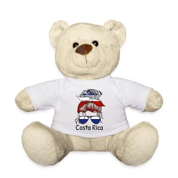 Costa Rica Flag Used Look Flag Vintage Home - Nounours - blanc - Devant