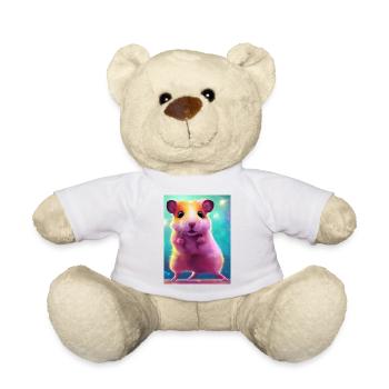 Cool Comic Portrait of a Hamster - Teddy Bear - white - Front