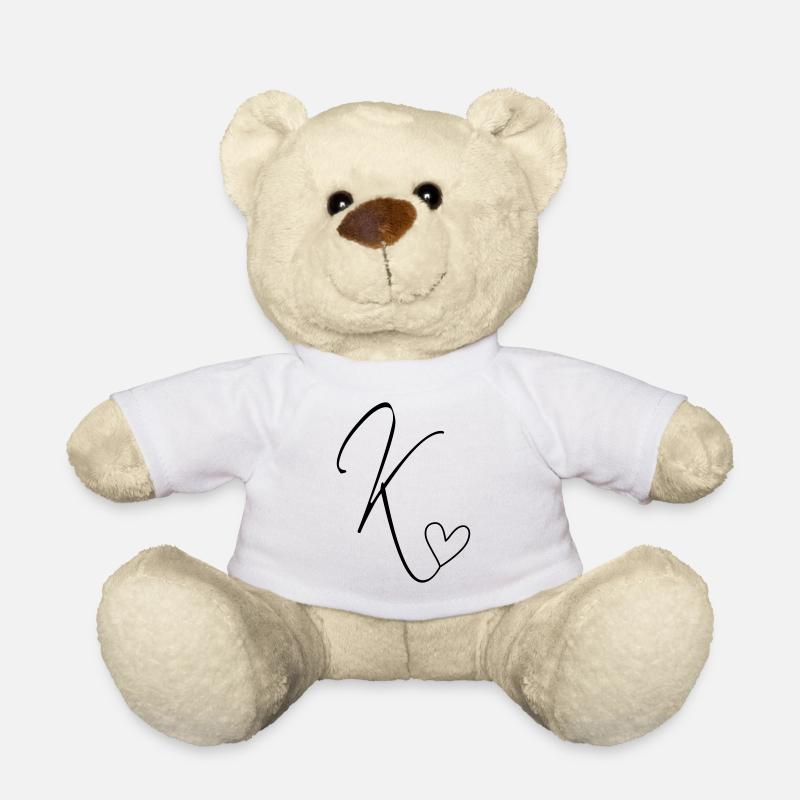 Letter K Letter-K Calligraphy - Teddy Bear - white