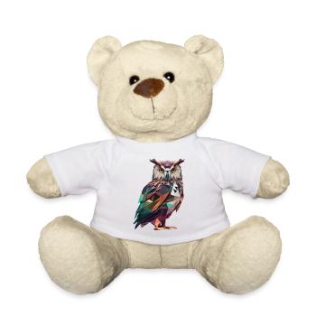 Magnifique hibou polygonal – Art des oiseaux - Nounours - blanc - Devant
