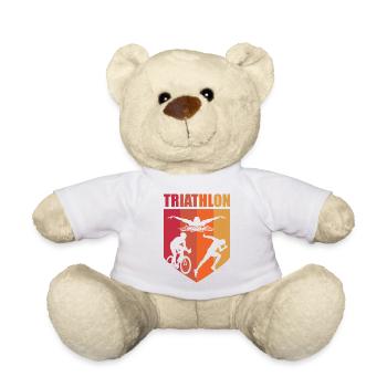 Triathlon, Swimming, Cycling, Running, Sports - Teddy Bear - white - Front