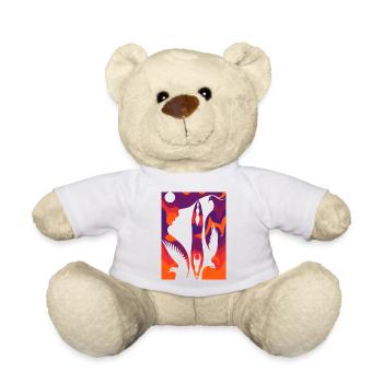 Illusion d’optique art psychédéliques formes rétro - Nounours - blanc - Devant