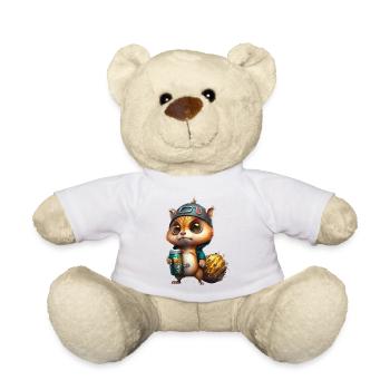 Écureuil à jupe cool et mignon avec de la bière - Nounours - blanc - Devant