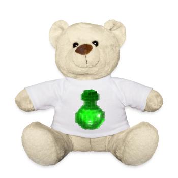 Gothic Metal Vegan Green Halloween Magic Bottle - Teddy Bear - white - Front