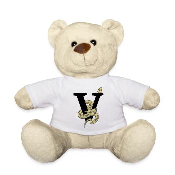 Letter v snake - Teddy Bear - white - Front