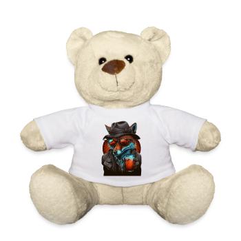 Cooler Gangster Fuchs mit Bier und Sonnenbrille - Teddy - Weiß - Vorne
