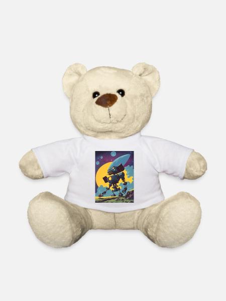 50er Jahre Cartoon - Verrückter Roboter - Sci-Fi - Teddy - Weiß
