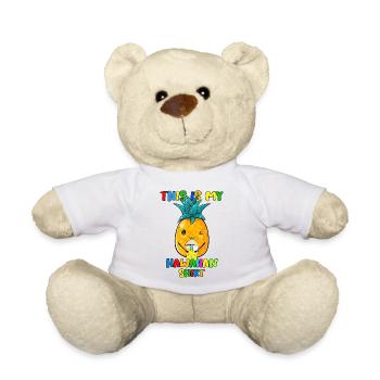 Voici ma chemise hawaïenne Hawaii Beach Ananas - Nounours - blanc - Devant