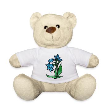Blaue Blume - Teddy - Weiß - Vorne