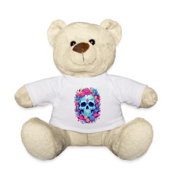 Schädel Tod Totenkopf Farbig Bunt - Teddy - Weiß - Vorne
