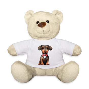 Dachshund mit Fliege Hund Dackelwelpe Hunde - Teddy - Weiß - Vorne
