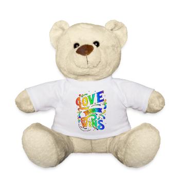 Liebe gewinnt immer 2 clr - Teddy - Weiß - Vorne
