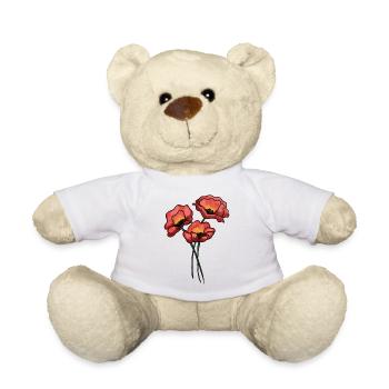 Poppies - Teddy Bear - white - Front