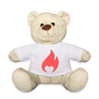 Flamme avec cœur - Nounours - blanc - Devant