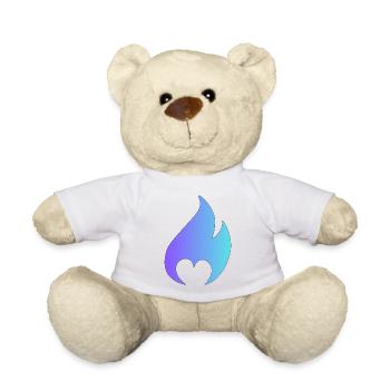 Flamme avec cœur - Nounours - blanc - Devant