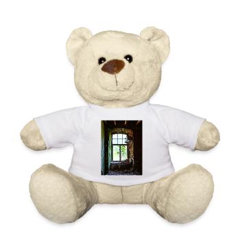 Urbex Photography | Colorful window with tree - Teddy Bear - white - Front