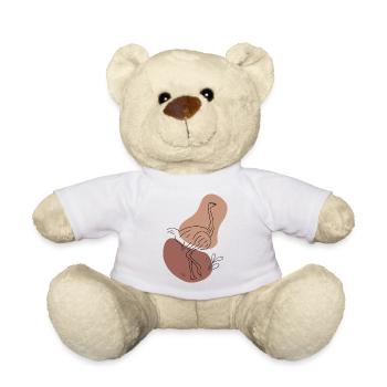 "Strauss", Boho Line Art Design, Series "Desert" - Teddy Bear - white - Front