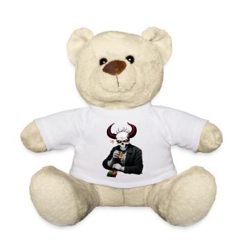Horned skull | Destroyed his puzzle cube - Teddy Bear - white - Front