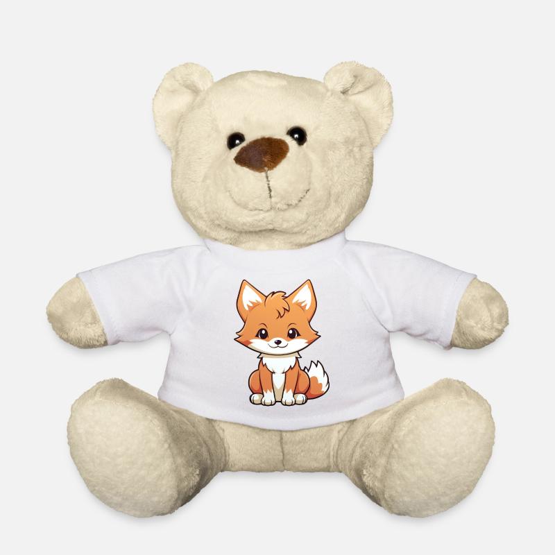 Renard Kawaii - Nounours - blanc