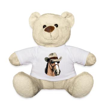 Zako the cowboy horse - Teddy Bear - white - Front