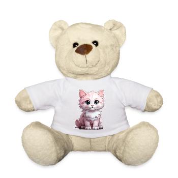 Chaton blanc aux yeux bleus - Nounours - blanc - Devant