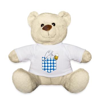 Delfin im Kirtag Pocket mit Bierkrug - Teddy - Weiß - Vorne