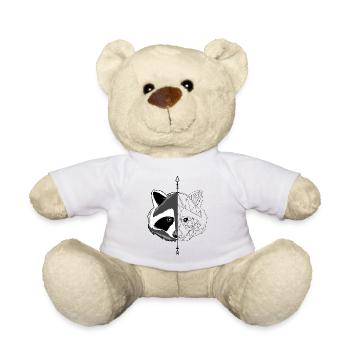 Raton laveur minimaliste - Nounours - blanc - Devant