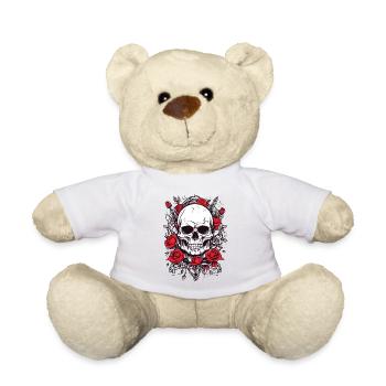 Skull with roses - Teddy Bear - white - Front