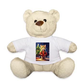 Modèle vierge de chat de Noël 1.12 - Nounours - blanc - Devant