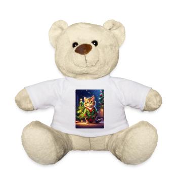 Modèle vierge de chat de Noël 1.11 - Nounours - blanc - Devant
