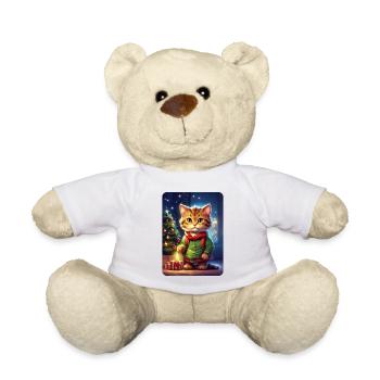 Modèle vierge de chat de Noël 1.5 - Nounours - blanc - Devant