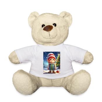 Weihnachten Wichtel Blankovorlage 1.1 - Teddy - Weiß - Vorne