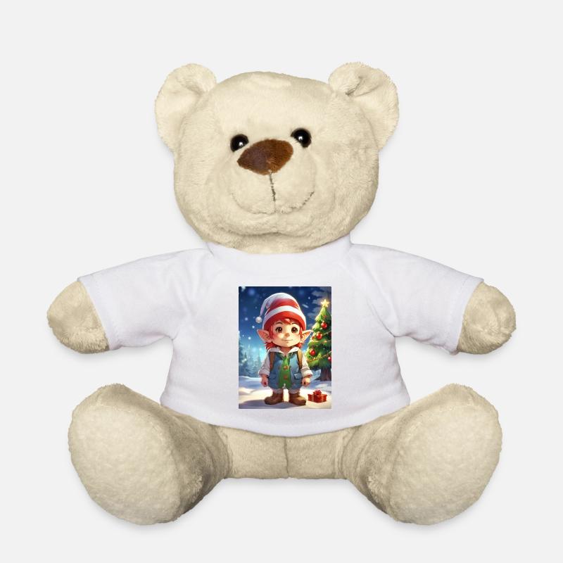 Modèle vierge de Gnome de Noël 1.1 - Nounours - blanc