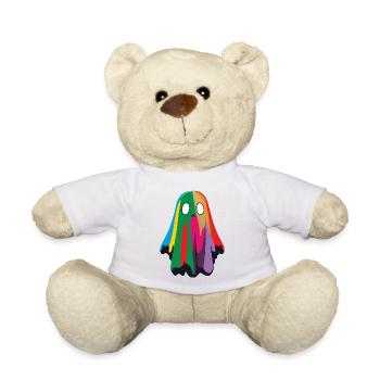 Cute and Colorful Ghost / Halloween - Teddy Bear - white - Front