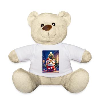 Chat de Noël 1.7 - Nounours - blanc - Devant