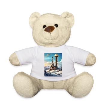 Paysage d’hiver steampunk avec tour radio 1.8 - Nounours - blanc - Devant
