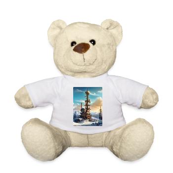 Paysage d’hiver steampunk avec tour radio 1.19 - Nounours - blanc - Devant